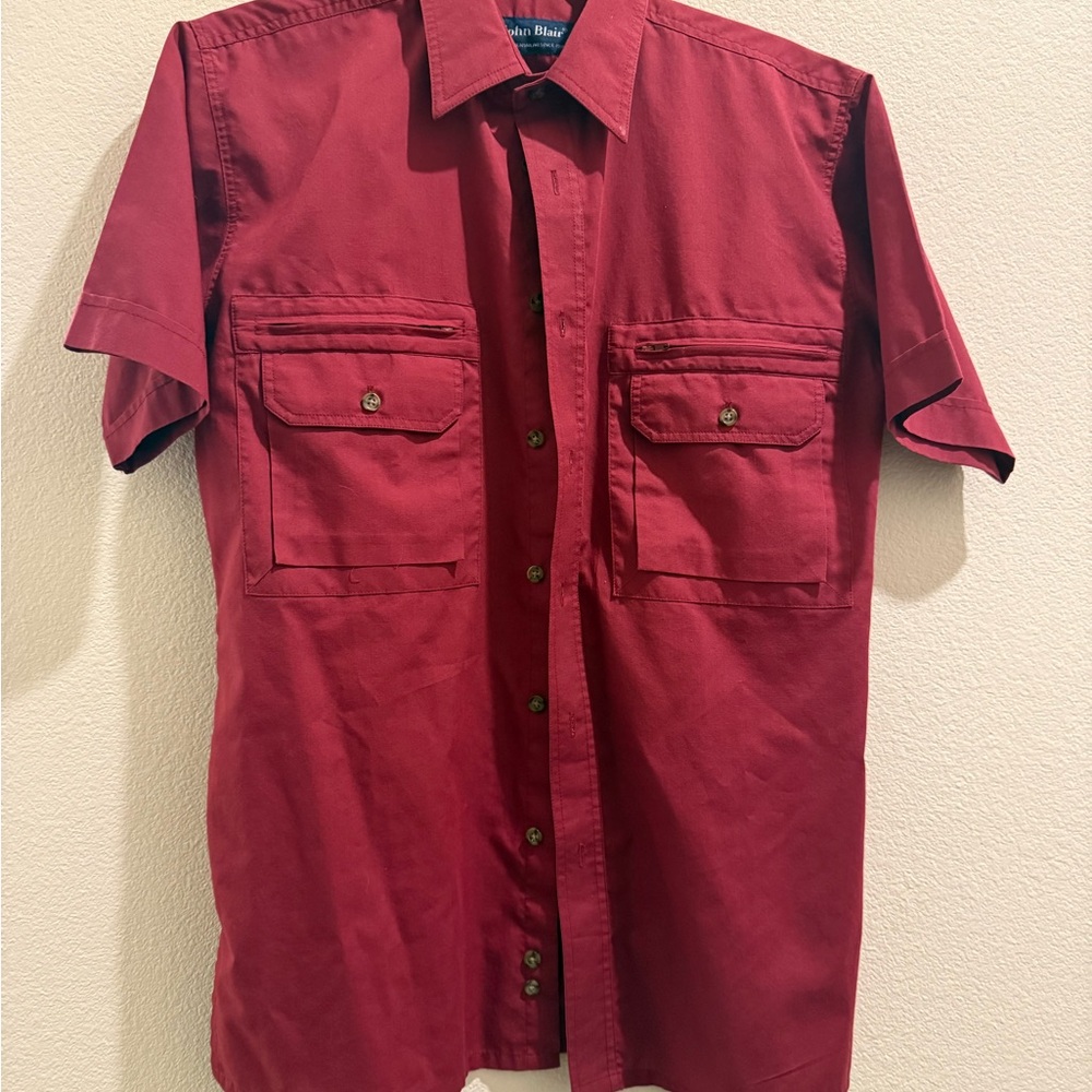 Ralph Lauren Men's Burgundy Short Sleeve Shirt